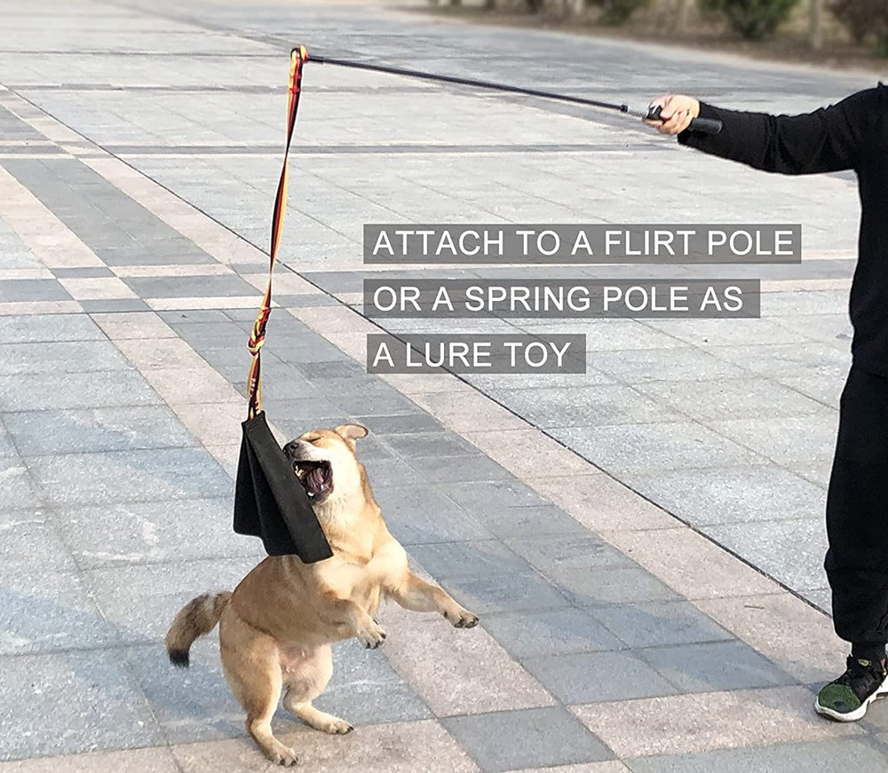 Brown Premium Full-Grain Leather Dog Training Tug - Interactive Bite Rag with Strong Loop Handle for Play & Drive Building - view 5