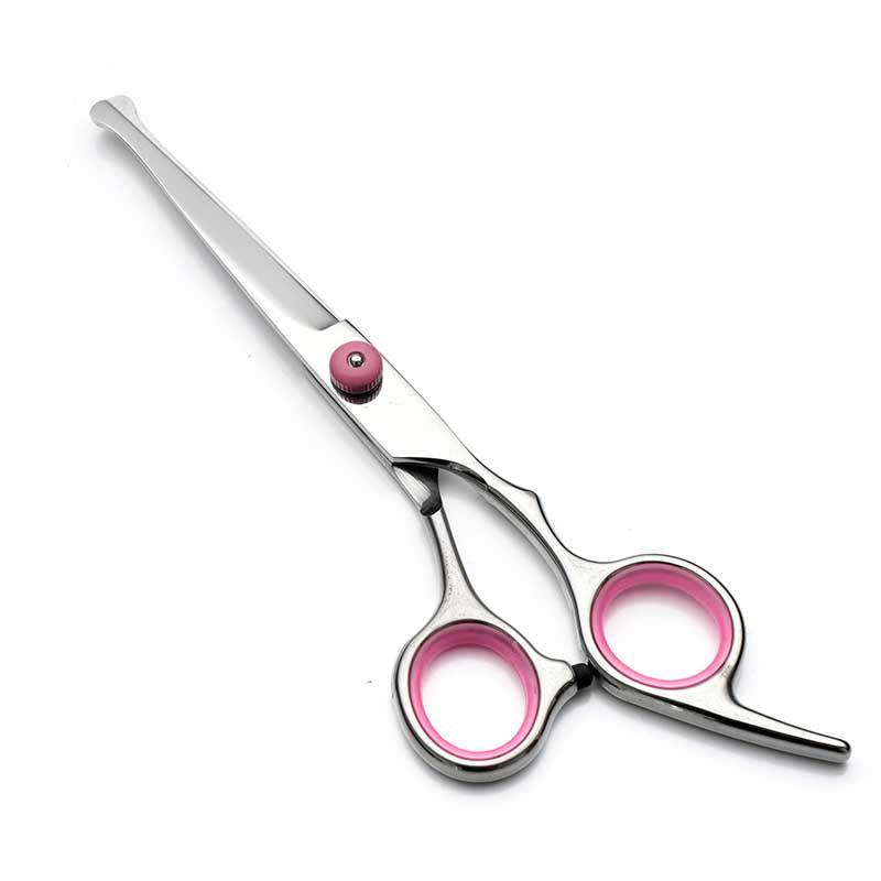 Pink and Silver Complete 5-Piece Pet Grooming Scissors Kit - Stainless Steel Straight, Curved & Thinning Shears with Comb & PU Case (6.0 Inch) - view 6