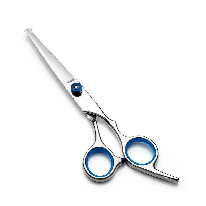 Blue and Silver Complete 5-Piece Pet Grooming Scissors Kit - Stainless Steel Straight, Curved & Thinning Shears with Comb & PU Case (6.0 Inch) - view 5