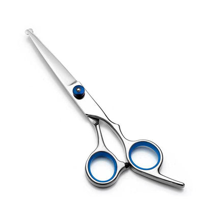 Blue and Silver Complete 5-Piece Pet Grooming Scissors Kit - Stainless Steel Straight, Curved & Thinning Shears with Comb & PU Case (6.0 Inch) - view 5