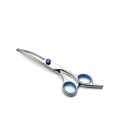 Blue and Silver Complete 5-Piece Pet Grooming Scissors Kit - Stainless Steel Straight, Curved & Thinning Shears with Comb & PU Case (6.0 Inch) - view 6