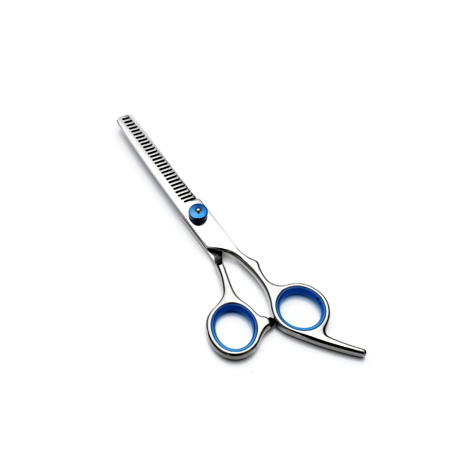 Blue and Silver Complete 5-Piece Pet Grooming Scissors Kit - Stainless Steel Straight, Curved & Thinning Shears with Comb & PU Case (6.0 Inch) - view 7