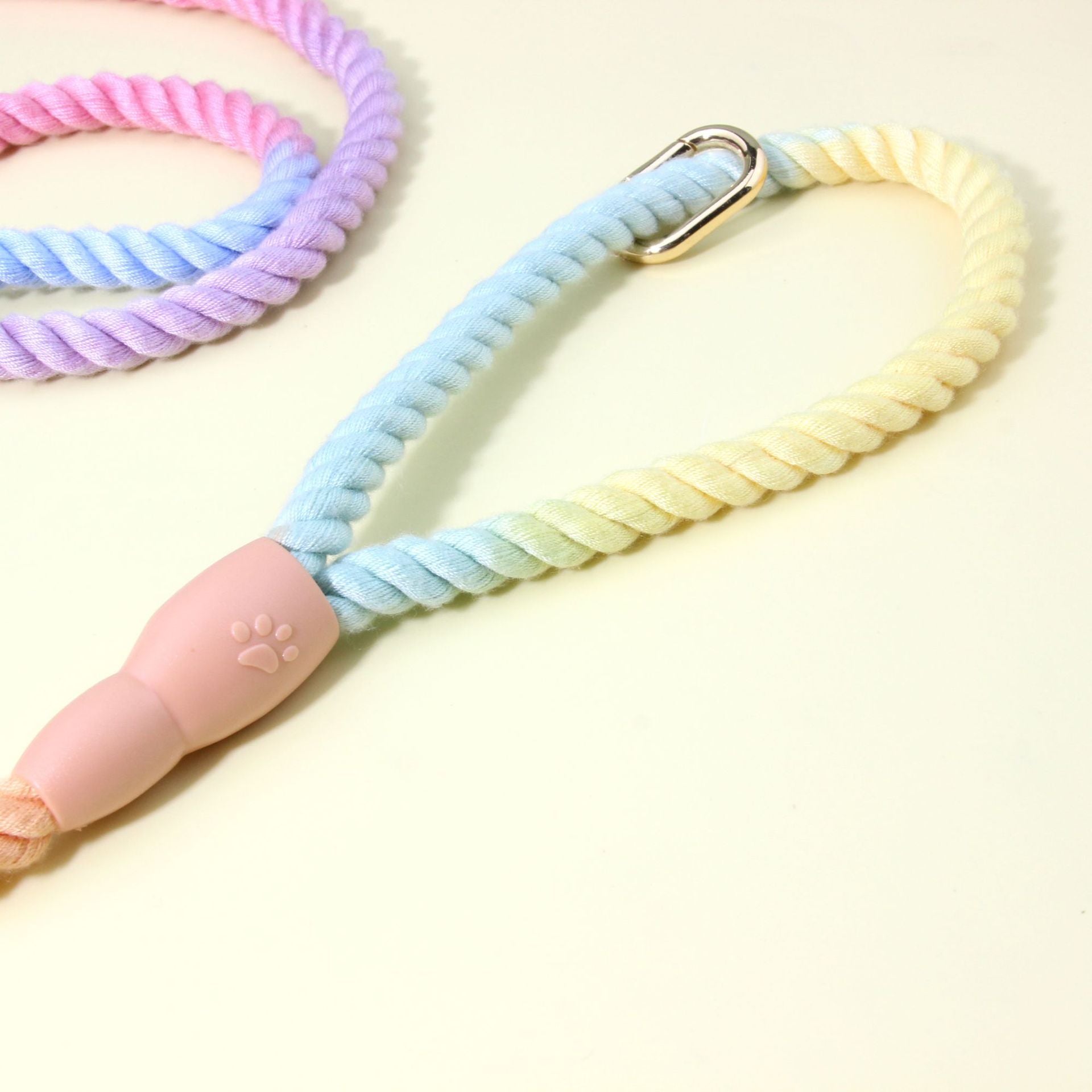 Colorful Vibrant Rainbow Ombre Rope Dog Leash - Durable Nylon P-Chain Slip Lead for Small & Medium Breeds - view 2