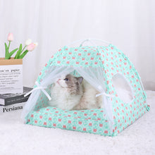 M 40x40CM 10 Catties Within The Pet Green Bear Cooling Summer Pet Tent - Portable Foldable Breathable Outdoor Cat House Shelter
