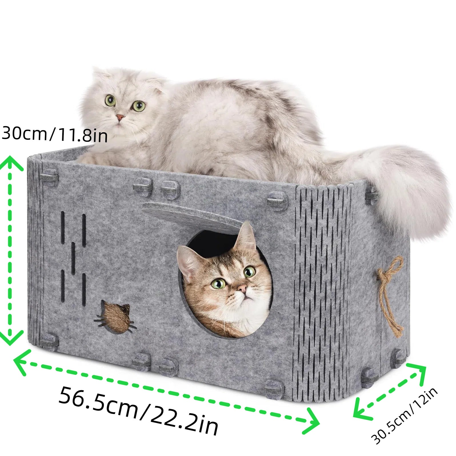 Felt Cat House - Detachable Foldable Breathable Pet Bed for Cats and Small Dogs, 45x35x35cm - view 5