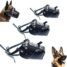 M Adjustable Leather Dog Muzzle for Large Breeds, Anti-Bite and Anti-Bark