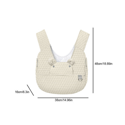 Beige Cozy Quilted Pet Carrier Backpack - Front Pack Sling for Cats & Small Dogs - Travel & Outdoor - view 2