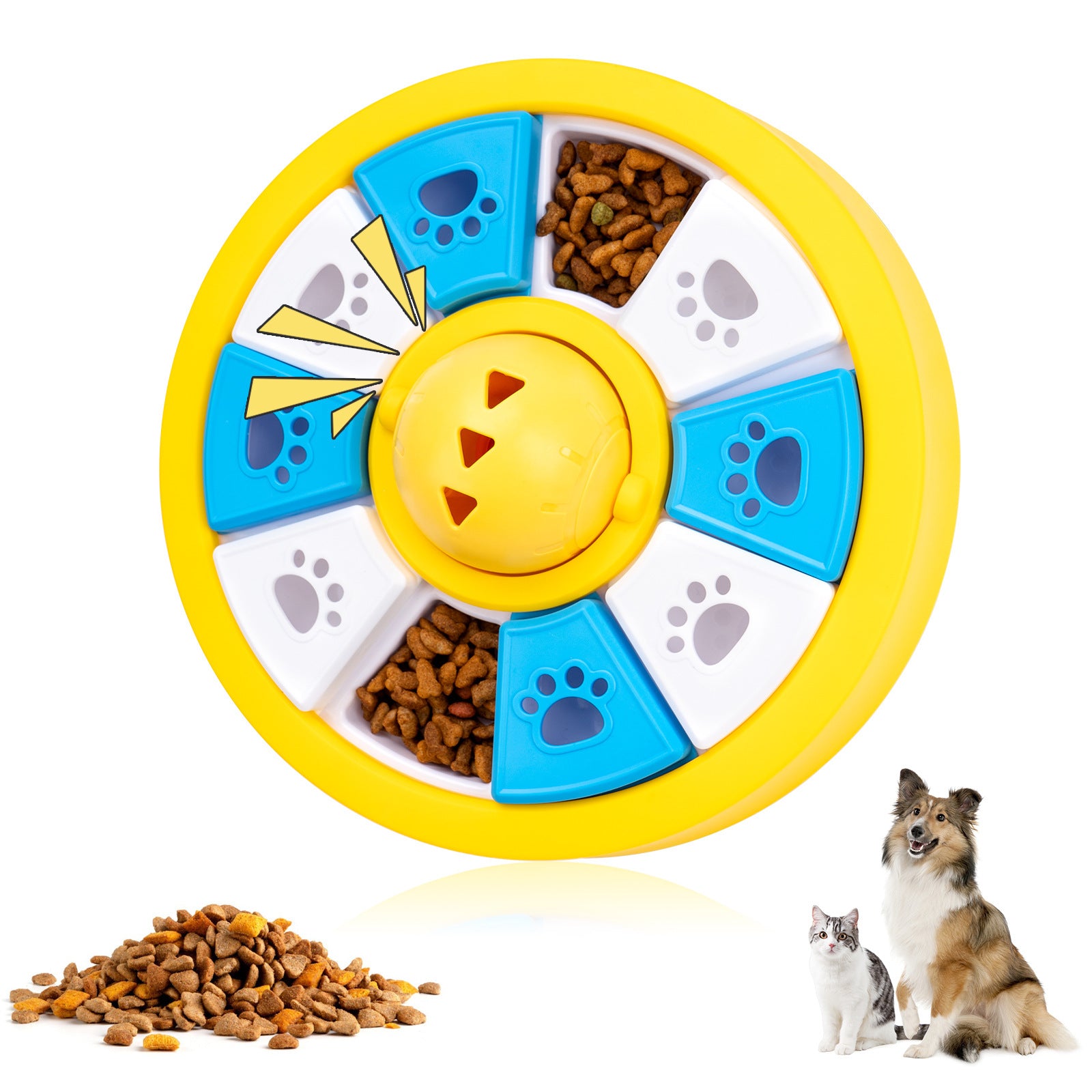 Interactive Dog Puzzle Feeder Toy - Slow Feeder for IQ Training & Mental Stimulation(yellow)