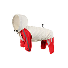 Colorblock (Beige red) Dog Raincoat - Waterproof with Hood and Reflective Strips (Size S) - view 2
