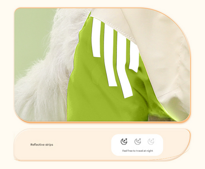 Colorblock (Beige red) Dog Raincoat - Waterproof with Hood and Reflective Strips (Size L) - view 4