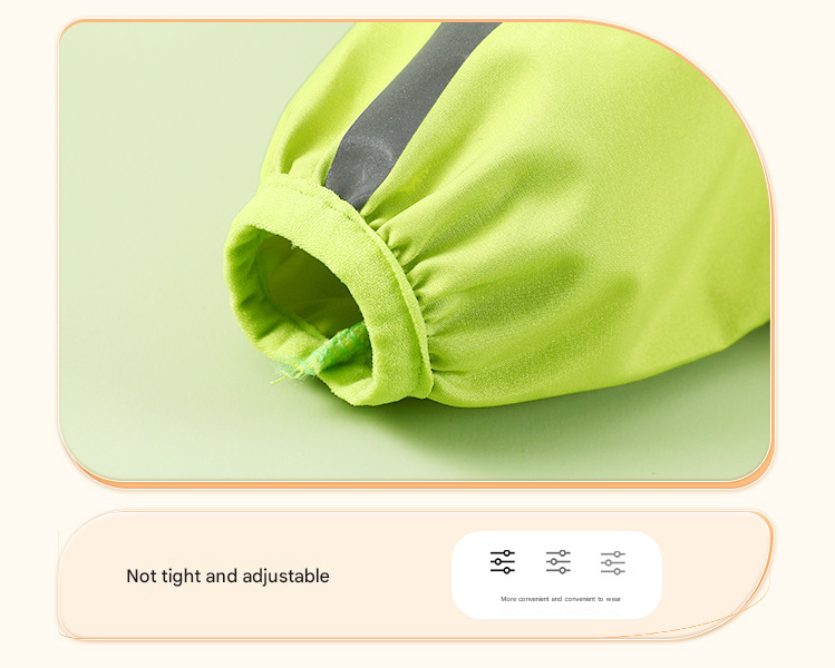 Colorblock (White Green) Dog Raincoat - Waterproof with Hood and Reflective Strips (Size M) - view 4
