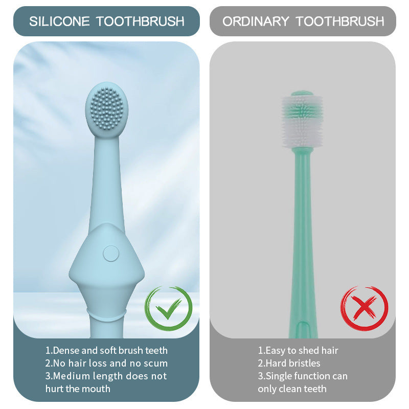 6 x Silicone Pet Toothbrush (3 Fish shape and 3 Bone shape) Blue Gentle Food-Grade Silicone Pet Toothbrush - Promotes Healthy Teeth & Gums for Dogs & Cats - view 6