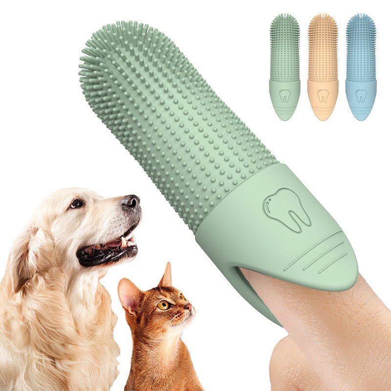 4 Pcs Blue Soft Silicone Pet Finger Toothbrush - Gentle Dental Care for Dogs & Cats, Tartar & Plaque Remover - view 4