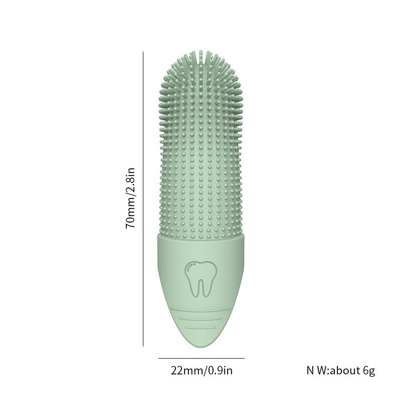 4 Pcs Green Soft Silicone Pet Finger Toothbrush - Gentle Dental Care for Dogs & Cats, Tartar & Plaque Remover - view 5