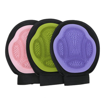 Green 3-Pack Gentle Pet Grooming Glove - Deshedding, Bathing & Massage Mitt for Dogs & Cats, Breathable & Adjustable - view 2