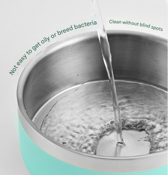 Silver Premium 304 Stainless Steel Pet Bowl (32oz) - Non-Slip, Anti-Tip Food & Water Dish for Dogs & Cats - Durable & Easy Clean - view 3