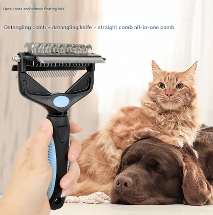 Green and Black Professional 3-in-1 Pet Grooming Tool - Dematting Rake, Deshedding Comb & Finishing Brush for Dogs & Cats - view 3