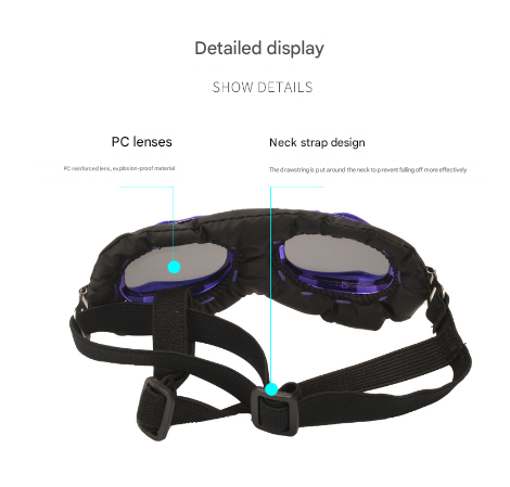 Pink Frame Black Film Retro Pet Goggles - UV Protection Sunglasses for Small Medium Dogs & Cats, Windproof Shatterproof Eye Protection - view 2