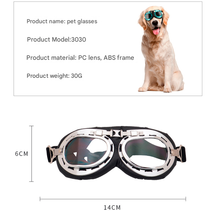 Pink Frame Black Film Retro Pet Goggles - UV Protection Sunglasses for Small Medium Dogs & Cats, Windproof Shatterproof Eye Protection - view 4