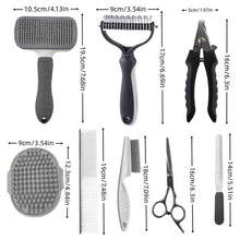 Grey Professional 9-Piece Pet Grooming Kit - DeShedding Brushes, Nail Clippers, Combs & Scissors Set for Dogs, Cats & Rabbits with Storage Bag - view 2