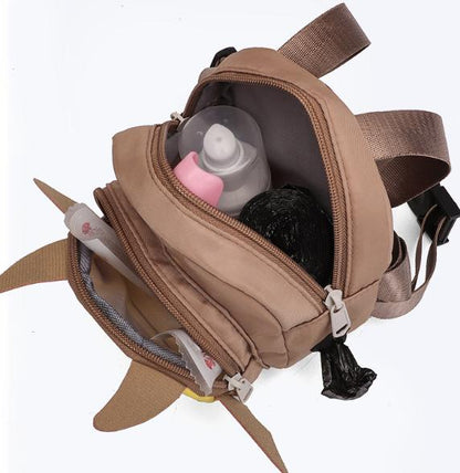 Brown Adorable Monster Pet Backpack Harness - Small Dog & Cat Treat Pouch with Poop Bag Dispenser - view 4
