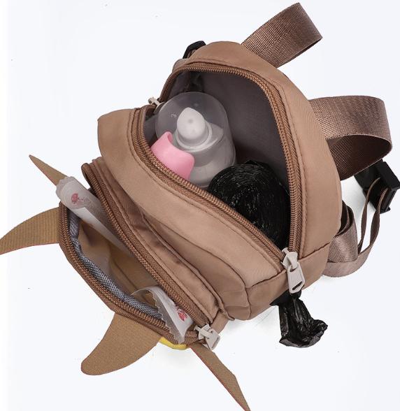 Dark Green Adorable Monster Pet Backpack Harness - Small Dog & Cat Treat Pouch with Poop Bag Dispenser - view 4