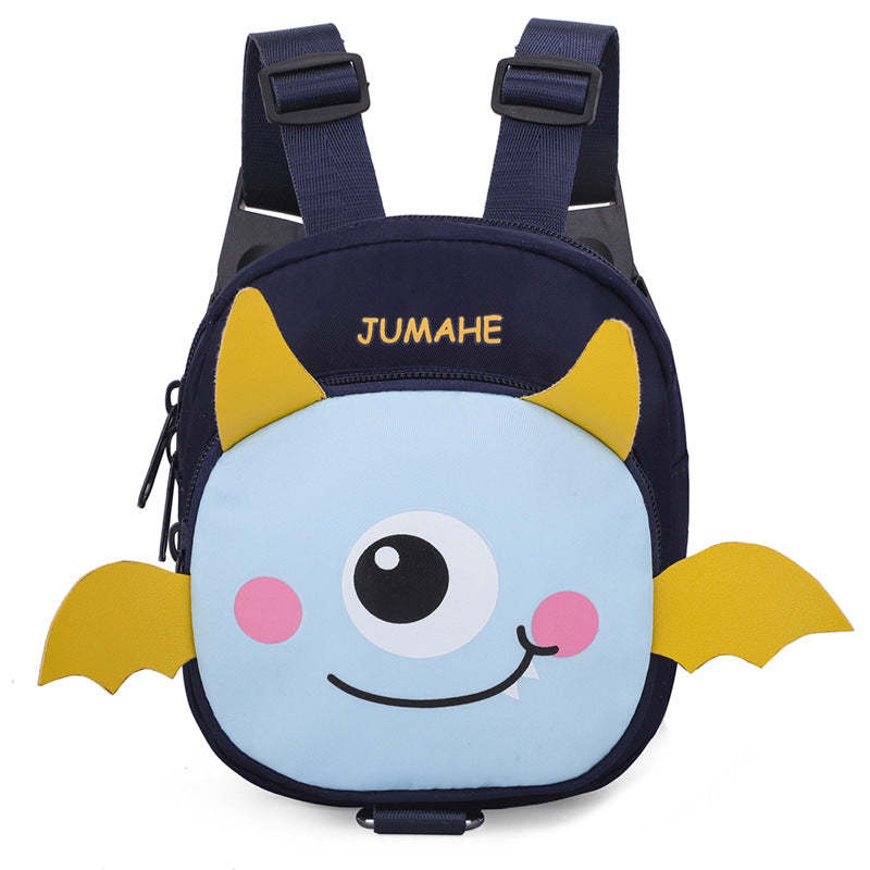 Dark Blue Adorable Monster Pet Backpack Harness - Small Dog & Cat Treat Pouch with Poop Bag Dispenser - view 2