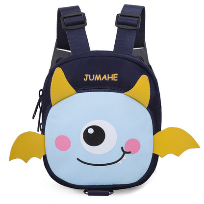 Dark Blue Adorable Monster Pet Backpack Harness - Small Dog & Cat Treat Pouch with Poop Bag Dispenser - view 2