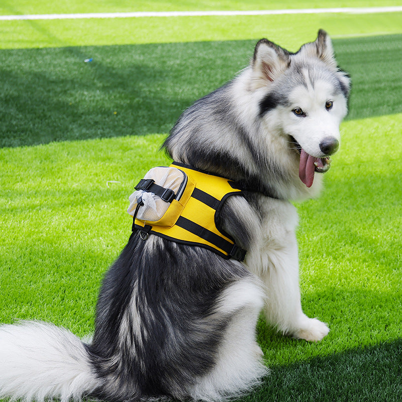 Size S Black and Yellow Ultimate Dog Harness Vest with Backpack - Padded, Reflective & Adjustable for Medium Sized Dogs - view 2