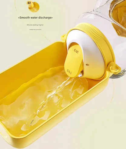 Yellow Large Capacity 2-in-1 Pet Travel Water & Food Bottle Dispenser - Portable Outdoor Dog Feeder with Shoulder Strap - view 5