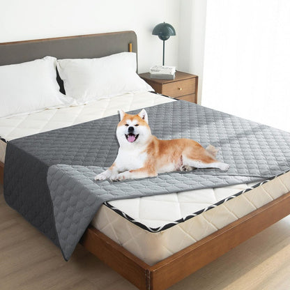 Grey 2-Sided Waterproof Pet Sofa Cover - Dog Bed Protector Blanket for Furniture, Couches & Car Seats (130x200cm, Machine Washable) - view 2