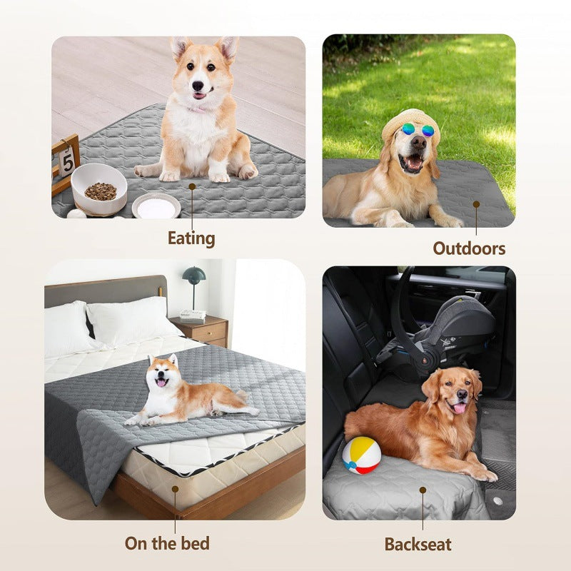 Grey 2-Sided Waterproof Pet Sofa Cover - Dog Bed Protector Blanket for Furniture, Couches & Car Seats (130x200cm, Machine Washable) - view 3
