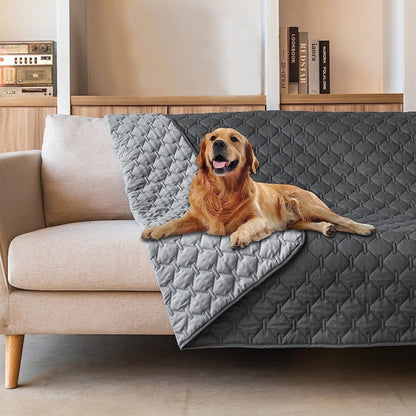 Grey 2-Sided Waterproof Pet Sofa Cover - Dog Bed Protector Blanket for Furniture, Couches & Car Seats (200x260cm, Machine Washable) - view 2