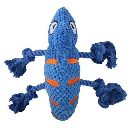 2 Pcs Purple Interactive Plush Chameleon Dog Toy with Squeaker & Rope Legs - Durable Chew Toy for Medium/Large Dogs, Teeth Cleaning Texture, Machine Washable (10.2in) - view 5