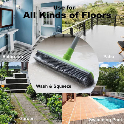 Black and Silver Versatile Pet Hair Remover Rubber Broom & Squeegee - 125cm Adjustable Stainless Steel Handle for Carpets, Floors & Windows - view 9