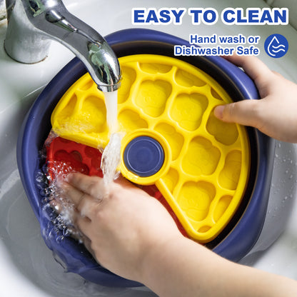 Red,Yellow and Blue Interactive Dog Puzzle Feeder Bowl - Slow Eating & Mental Stimulation Toy for Small Medium Breeds - view 8