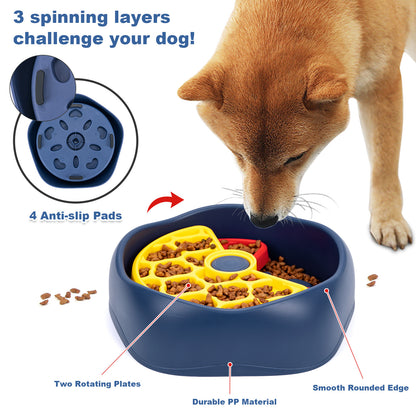 Red,Green and Blue Interactive Dog Puzzle Feeder Bowl - Slow Eating & Mental Stimulation Toy for Small Medium Breeds - view 6