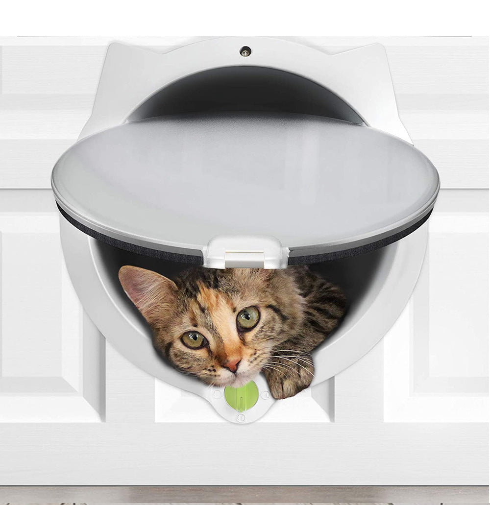White 4-Way Locking Cat Flap Door - Pet Entry Portal for Interior Doors, Walls & Cabinets - view 3