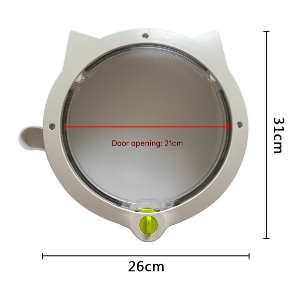 White 4-Way Locking Cat Flap Door - Pet Entry Portal for Interior Doors, Walls & Cabinets - view 7