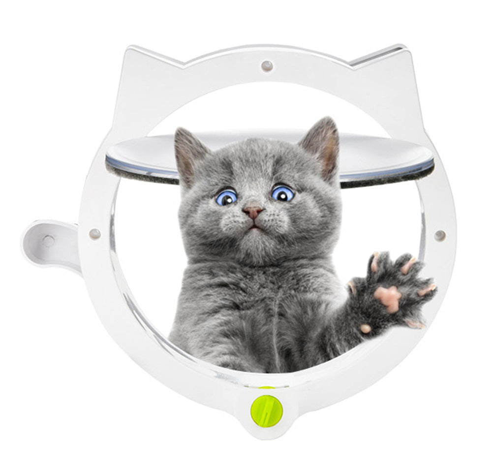 Black 4-Way Locking Cat Flap Door - Pet Entry Portal for Interior Doors, Walls & Cabinets - view 6