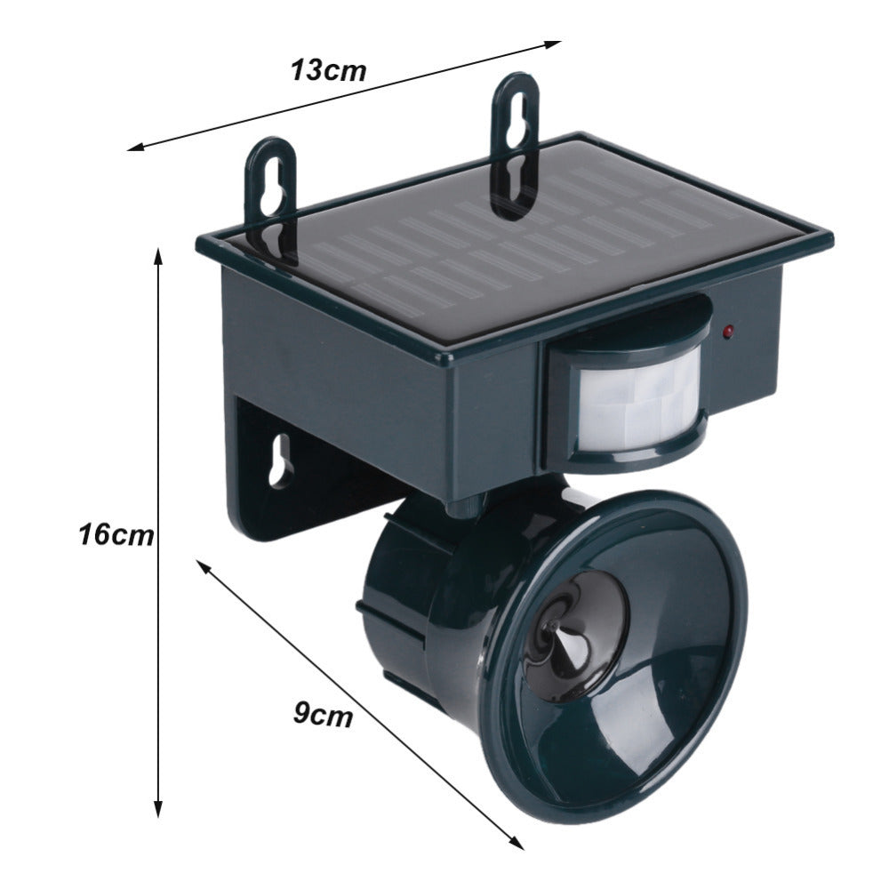 Dark Green Solar Powered Ultrasonic Animal Repeller - Motion Activated Outdoor Pest Deterrent for Garden - view 3