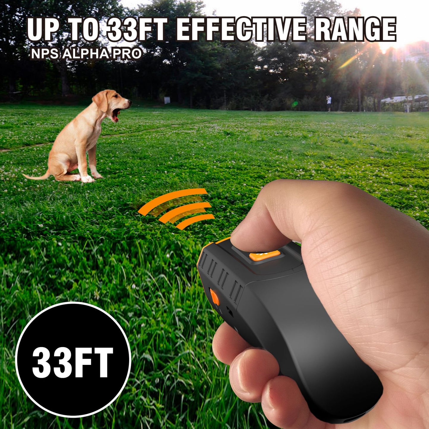 Portable 3-Core Ultrasonic Dog Repeller - High-Power Bark Control with Flash - view 4