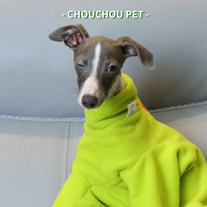 S Adorable Dinosaur Fleece Dog Jumpsuit - Warm Winter Pajamas for Whippets & Italian Greyhounds