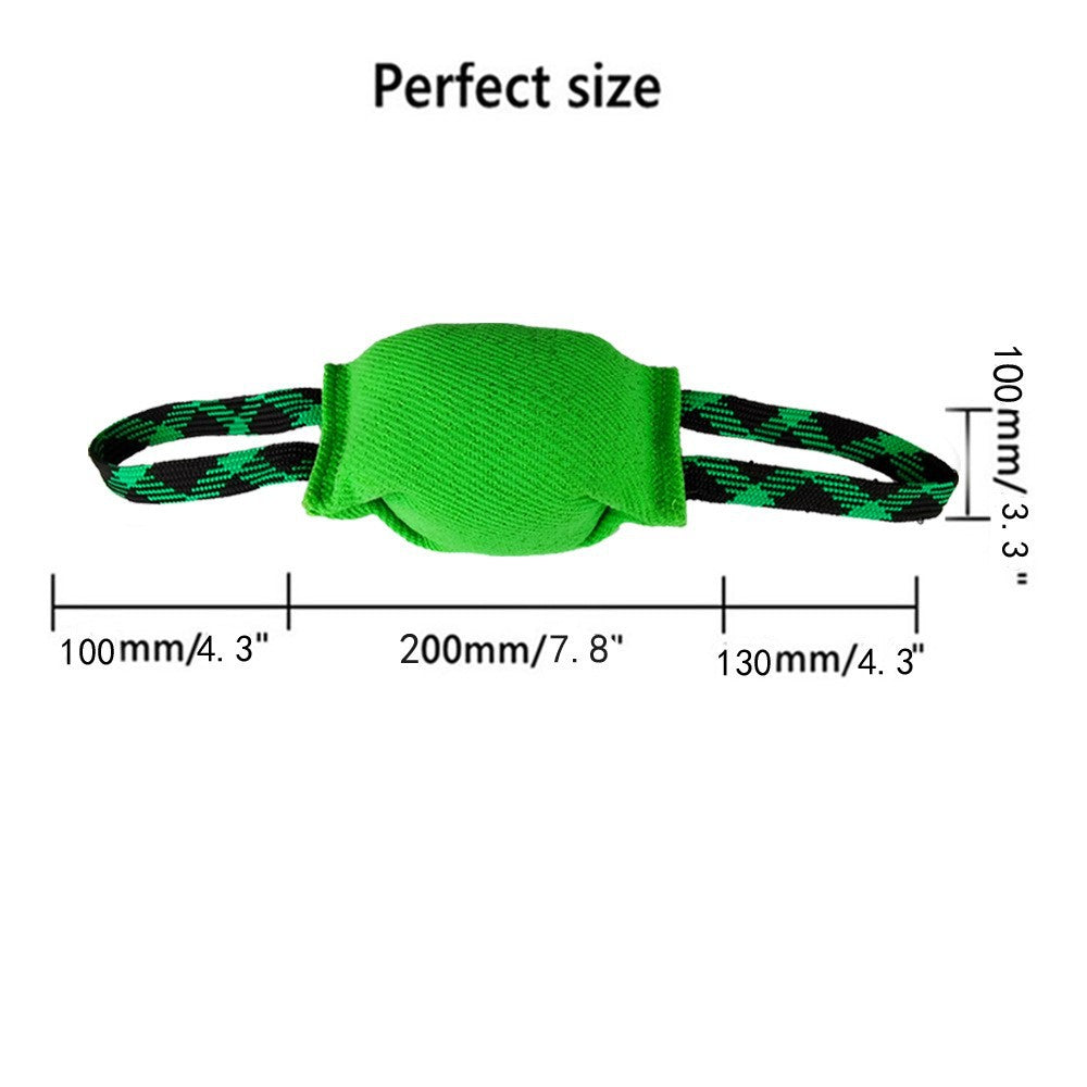 Green Durable Dog Tug Toy with 2 Handles - Interactive Bite Pillow for Training & Tug of War - view 2