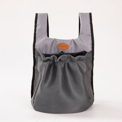 S Grey Hands-Free Pet Carrier Backpack for Small Dogs & Cats - Breathable Chest Pack for Outdoor Travel & Hiking