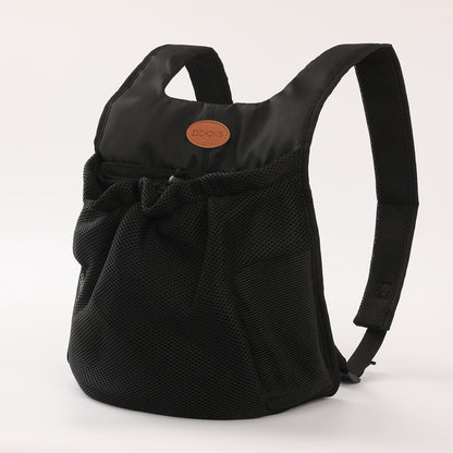 S Black Hands-Free Pet Carrier Backpack for Small Dogs & Cats - Breathable Chest Pack for Outdoor Travel & Hiking
