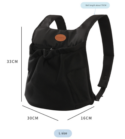 L Grey Hands-Free Pet Carrier Backpack for Small Dogs & Cats - Breathable Chest Pack for Outdoor Travel & Hiking - view 2
