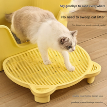 Grey Elevated Cat Litter Trapping Mat - Dual-Layer Scatter Control Tray with Grate - view 2
