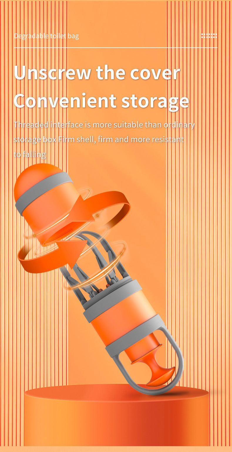 Orange and grey Hygienic Portable Dog Pooper Scooper with Integrated Bag Dispenser - Effortless Pet Waste Cleanup - view 6