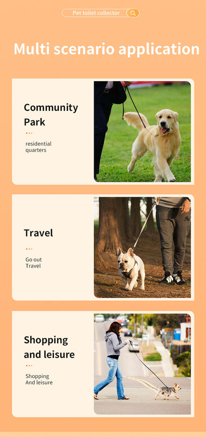Orange and grey Hygienic Portable Dog Pooper Scooper with Integrated Bag Dispenser - Effortless Pet Waste Cleanup - view 7